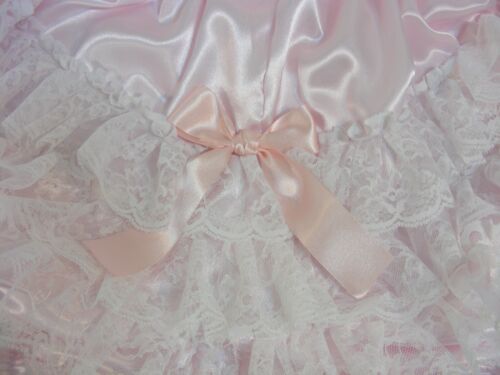 ADULT BABY SISSY pink satin DIAPER COVER PANTIES FANCYDRESS COSPLAY op lining - Picture 3 of 4