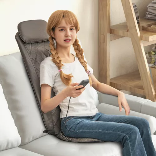 Massage Chair Pad with Heat Rolling Thai Shiatsu Massager for Full Back,