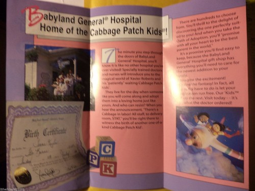 Folleto folleto de viaje Cabbage Patch Babyland Hospital 1994 Cleveland Georgia - Imagen 4 de 4