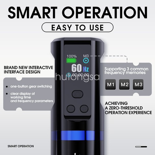 MAST Hertz Wireless Tattoo Machine 3-150Hz Adjustable Frequency Smart Tattoo Pen - Picture 4 of 11