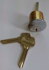 Sargent Original Rim Cylinder LA Keyway 26D, Zero Bitted, 2 Keys, New