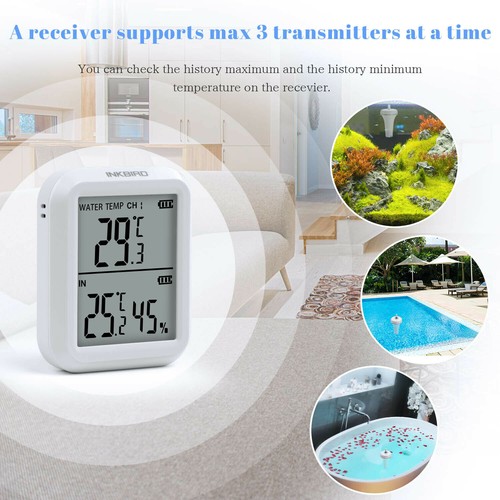 Inkbird Wireless Floating Pool Thermometer Indoor & Outdoor Swimming Temp Meter - Picture 9 of 12