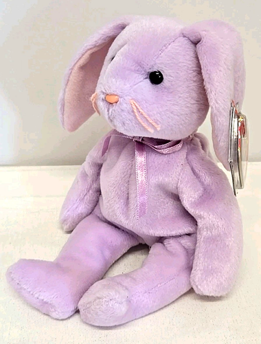 Floppity Rabbit Purple TY Beanie Baby May 1996 Animal Easter Egg Bunny Lavender - Picture 1 of 10