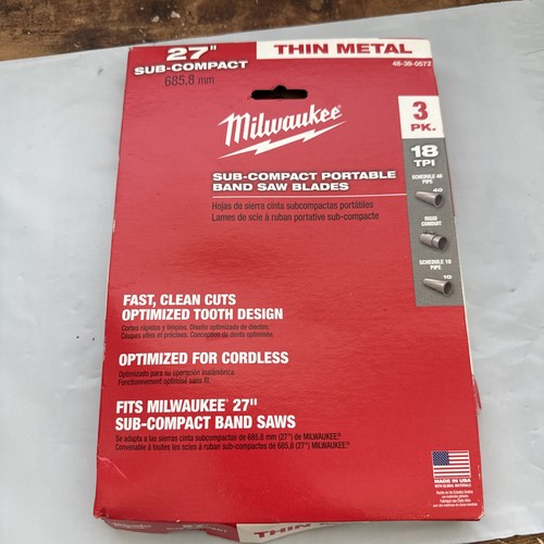 Milwaukee 48-39-0572 27-Inch 18-TPI Sub-Compact Portable Band Saw Blade - 3pk