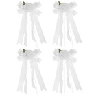 4 Stück Autoschleifen: Dekorative weiße Schleife aus Polyesterband mit