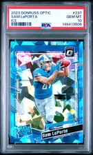 2023 Panini Donruss Optic #237 Sam Laporta Ice /15 PSA 10 New Slab!