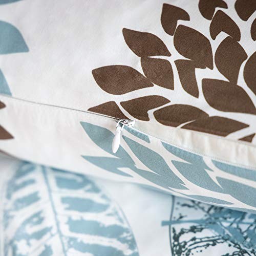Set of 4 New Living Series Leaf Geometric 22" x 22" (Pack of 4) Water Blue - Picture 6 of 6