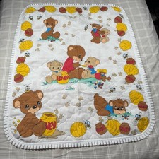 Vintage Precious Moments Honey Bears  Bees Baby Crib/Toddler Reversible Quilt