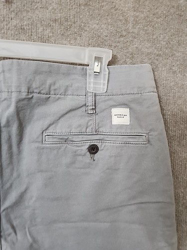 American Eagle Flex Pantaloni Chino Athletici Skinny Uomo 34x32(30) Grigio NUOVO - Foto 5 di 10