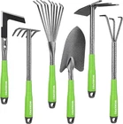 6 Piece Garden Tool Set Heavy Duty Gardening Hand Tools with Soft Rubber Handles