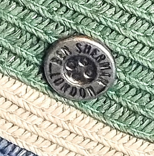 Sombrero Fedora Ben Sherman London Staples verde marino tostado S/M 100 % tapa de papel - Imagen 4 de 6