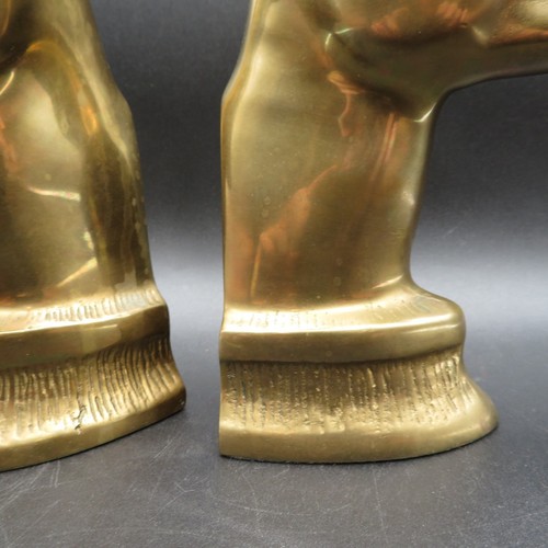 VTG Solid Brass Deer Buck Stag Bookends Pair Set Of 2 11x3” Tall Heavy Large MCM - Picture 3 of 15