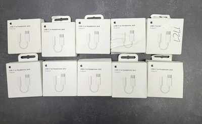 10  Pack Genuine Apple USB-C to 3.5mm Headphone Jack Adapter OEM MW2Q3AM/A A2049