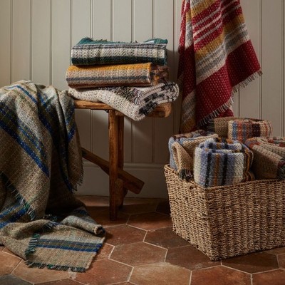 Recycelte walisisch keltische Wolldecke große Größe tolles Geschenk hergestellt in Wales