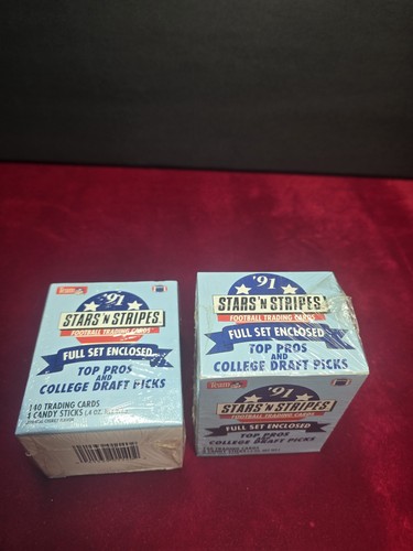 (2) Stars n Stripes 1991 NFL Football Box Factory Sealed Set Barry Sanders RICE - Picture 6 of 6