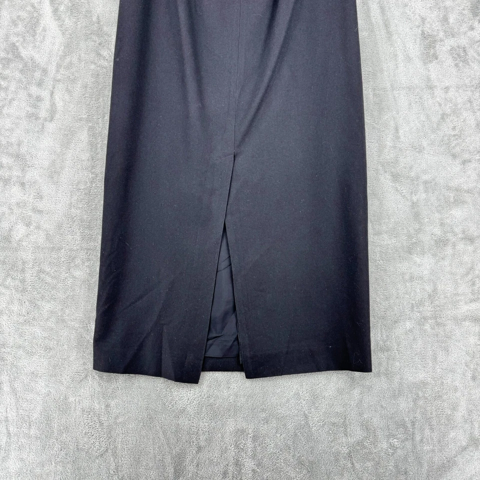 Vintage Ralph Lauren LRL Skirt Womens 12 Wool Maxi Modest Kick Slit Lined Navy - Image 4 of 4