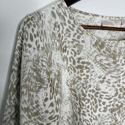 Belle by Kim Gravel Animal Print Bell Sleeve Top Size M Neutral Boho Chic - Bild 3 von 8