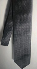 Vintage 100% SILK Calvin Klein Color Black/Grey Tie Made in USA