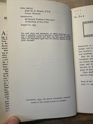 Spiritual Steps to Christmas by Aloysius F. Coogan (1953 HCDJ, ex-library) - Picture 8 of 11