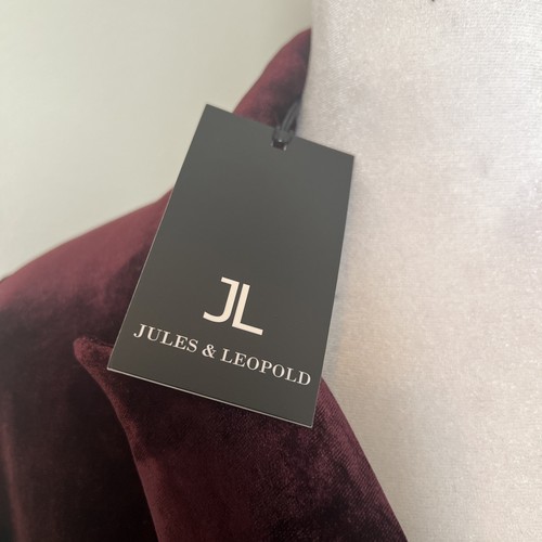 Jules & Leopold Women’s Dark Wine Double Breasted Velvet Blazer Size Small - Picture 7 of 11