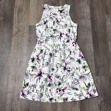 NWT White House Black Market Women’s 8 Floral Fit & Flare Sleeveless Dress