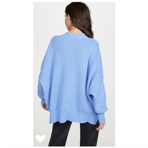 Free People Easy Street Ribbed Tunic Sweater Blue Size M - Picture 10 of 13