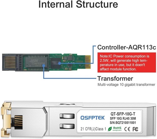 Émetteur-récepteur 10GBASE-T SFP+ vers RJ45, 10G Ethernet 10GBase-T : 30m, pour Cisco - Photo 7/8