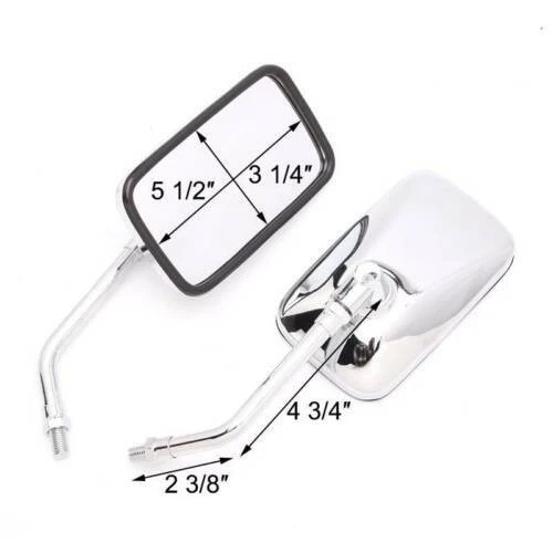 Espejos retrovisores rectangulares cromados/negros para motocicleta Yamaha V Star 1300 1100 950 650 EE. UU. Foto 2 de 4