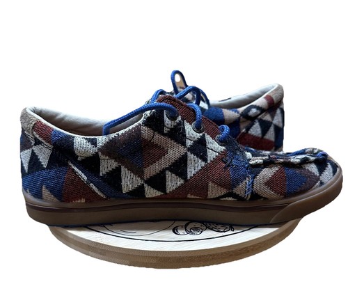 Twisted X Hooey Loper Aztec Southwestern Canvas Mocs Shoes YHYC001 | Boy’s 4.5 - Picture 11 of 12