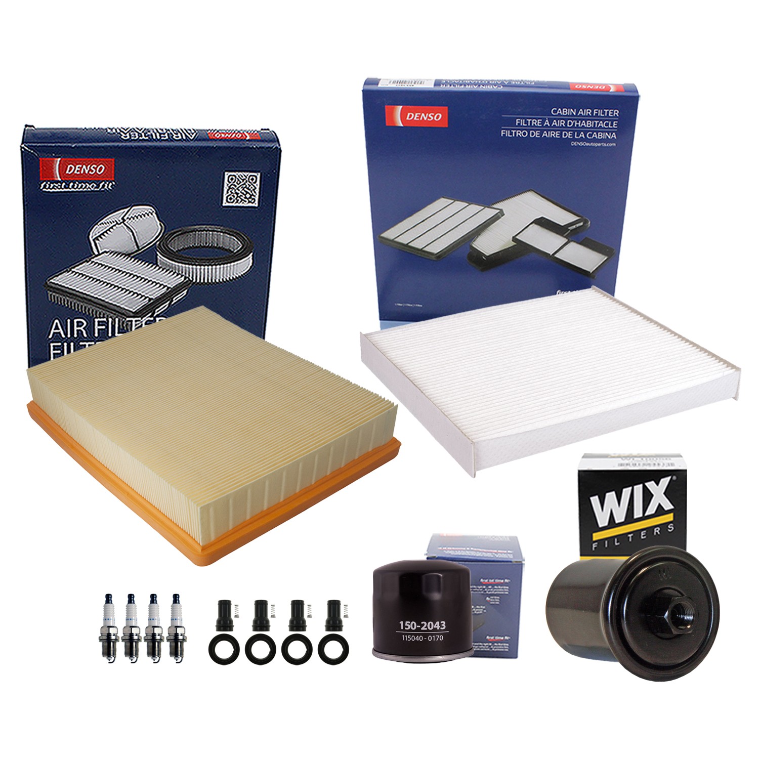Denso Tune Up Kit 4 Spark Plugs  Boots Kit for Optima 2.4L L4 Naturally Vin 3
