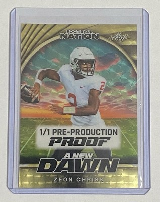 Zeon Chriss (2) 2025 Leaf Nation Gold Vinyl Pre-Production #1/1 & Auto #/15