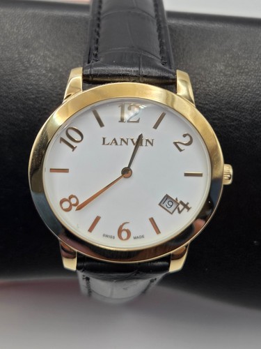 Lanvin Quarzuhr Herren Swiss Made L09 01 980 vergoldet 42mm oval Datum - Bild 22 von 24