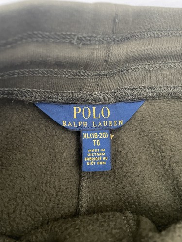 Polo Ralph Lauren BOYS Fleece Cargo Jogger Pants XL (18-20) Olive Green - Picture 5 of 7