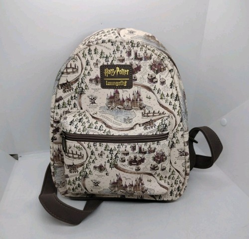 Loungefly Harry Potter School Grounds Map Pattern Mini Backpack Carry on Bag