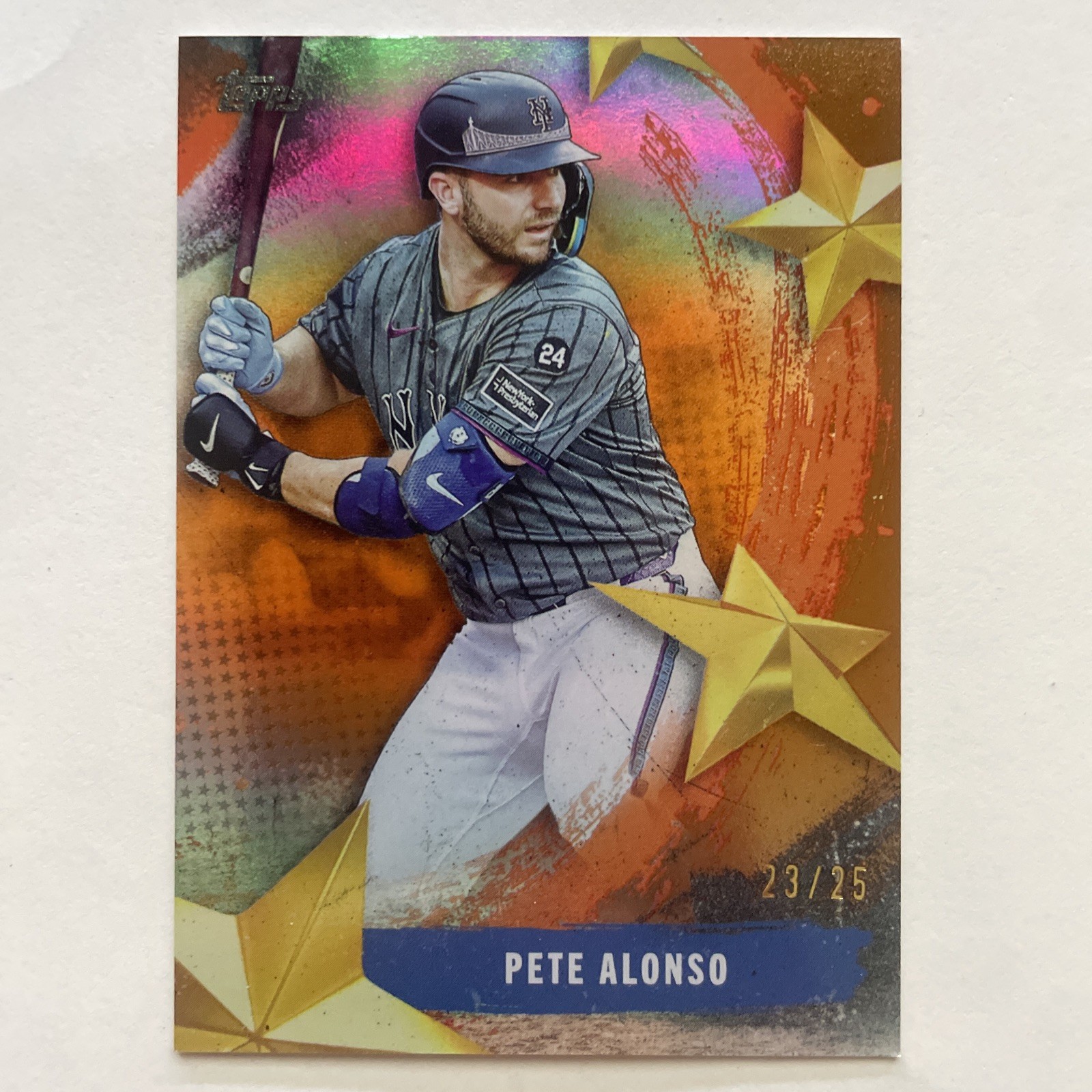 2025 Topps Series 2 Stars of MLB Orange Foilboard Pete Alonso #23/25 (SMLB-46)