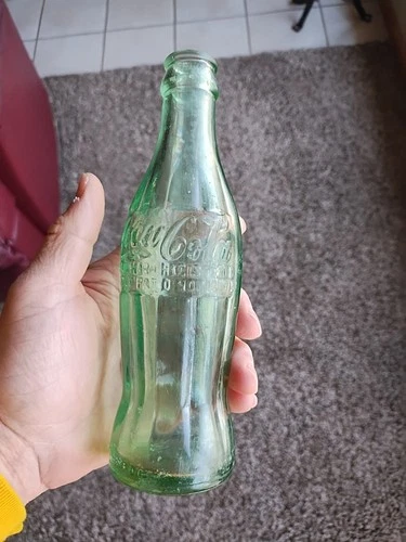 Vtg Antique Coca-Cola Bottle Green Glass Norfolk Va 1915 Coke 6 oz Hobbleskirt