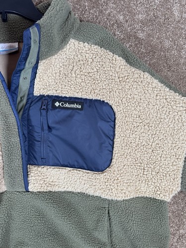 Columbia Sherpa Sudadera Mujer XXL Verde Cuello Simulado Cremallera Bolsillo - Imagen 3 de 10