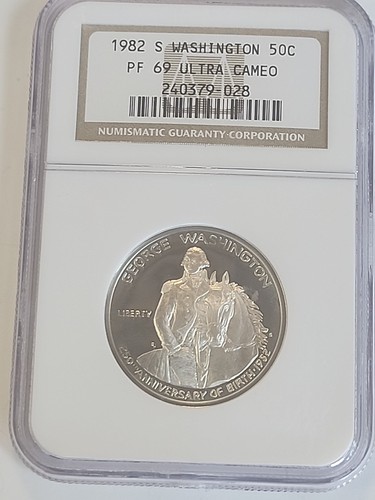NGC 1982 S WASHINGTON 50 C PF 69 ULTRA CAMEO - Picture 4 of 4
