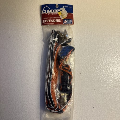 Vintage 80s Chicago Bears Stretch Suspenders Official NFL Cuddles Made in USA - Picture 6 of 7