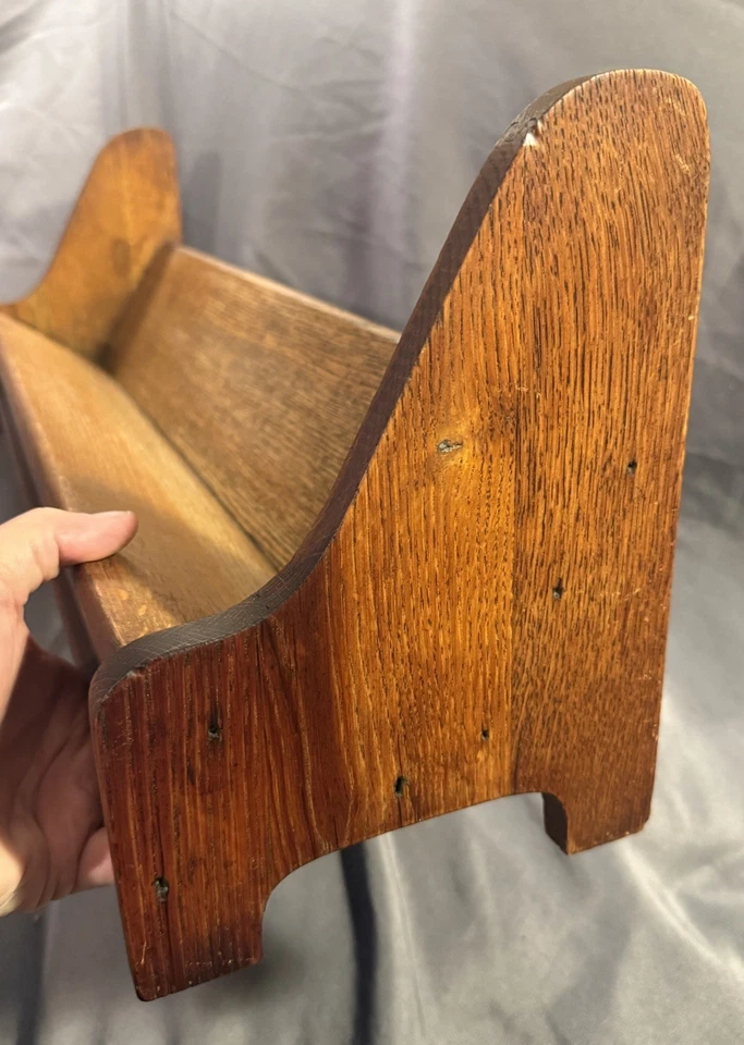 Antiguo escritorio de madera maciza de roble estantería biblioteca soporte para libros Foto 2 de 4