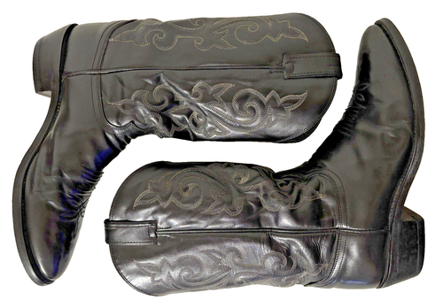 Justin 1409 London Kalbsleder Herren Schwarz Western Cowboystiefel - Größe 12 B - Bild 4 von 7