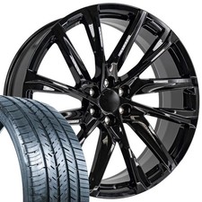4875 Black 26x10 Rims 29530r26 As Tires Set Fits Chevy Gmc Cadillac