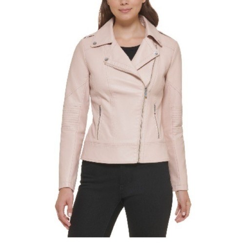 Womens Guess Faux Leather MotorcycleJacket size L - Picture 1 of 14