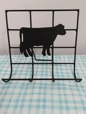 Metal Cow Cookbook Display Stand 