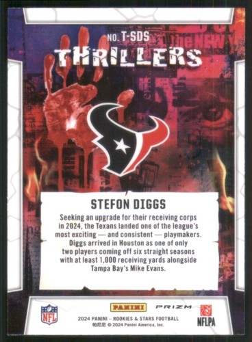 2024 Rookies and Stars Thrillers Red Plaid #T-SDS Stefon Diggs Texans TW710 - Picture 2 of 2