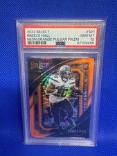 Breece Hall - 2022 Select - Rookie - Neon Orange Pulsar /7 Suite  Level PSA 10