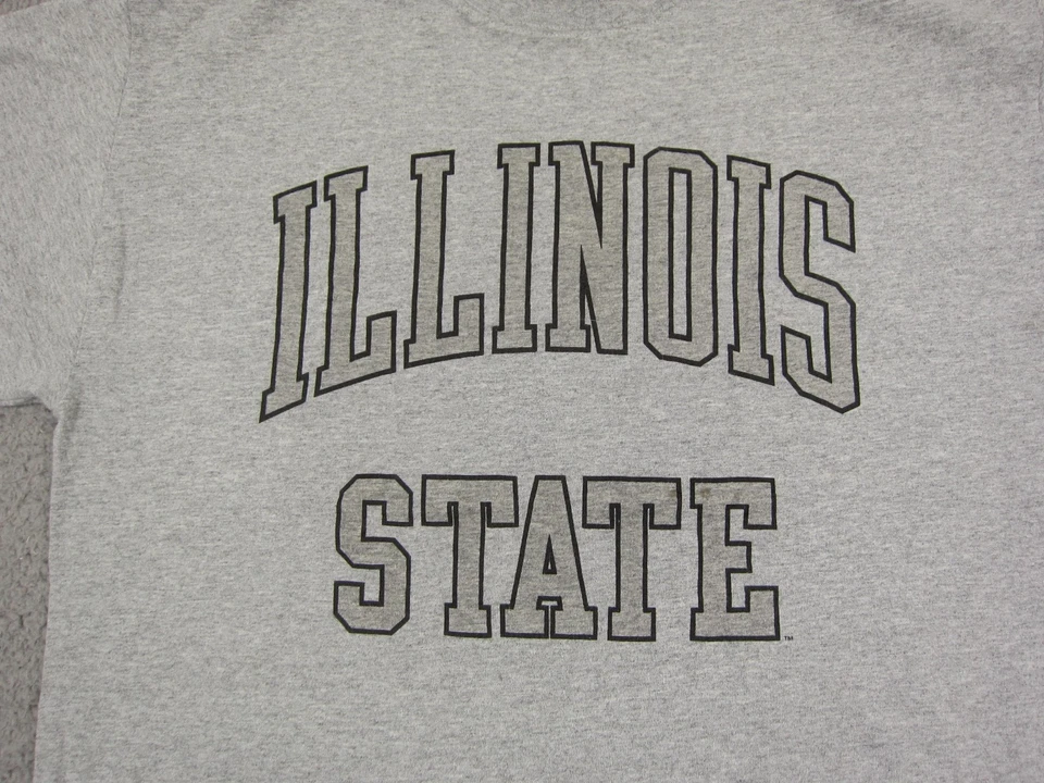 Vintage Illinois State Shirt Mens Large Gray College University Made in USA 90s - Image 2 of 4