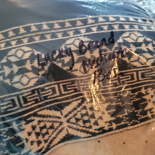 Lucky Brand Longline Fringe Cardigan Womens Medium Black Aztec Southwestern Boho - Picture 12 of 12