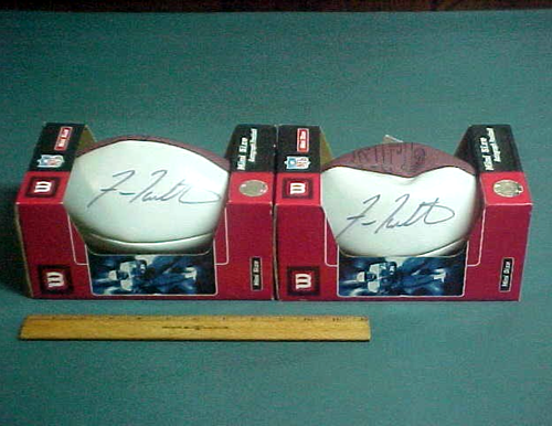 2 SIGNIERTE Fran Tarkenton Wilson Mini Fußbälle mit Holo's ~ Vikings / N.Y. Giants