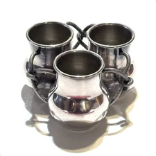 Vintage Silver Tri - Pot Bud Vases Andover Toothpick Holder